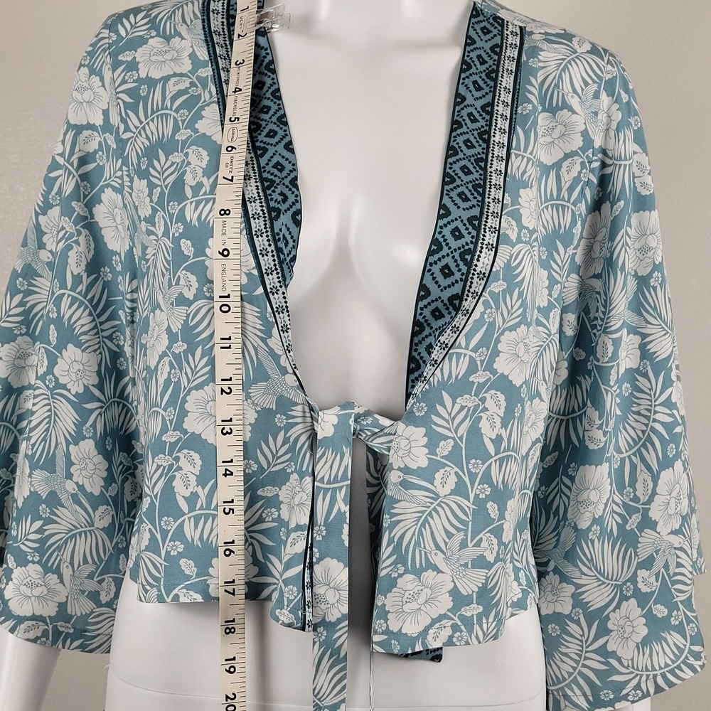 2 Piece Maxi Skirt Set Womens Blue Floral Hummingbird Excellent Boho - Large - Picture 5 of 12